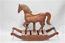 Wood and Leather Rocking Horse