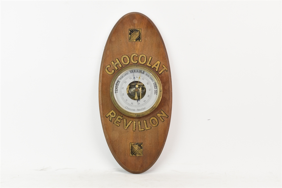 Vintage Chocolat Revillon Wall Mount Barometer