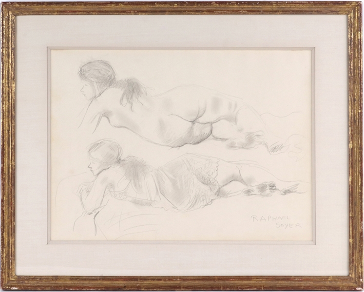 Raphael Soyer, Pencil, Nude Sketches