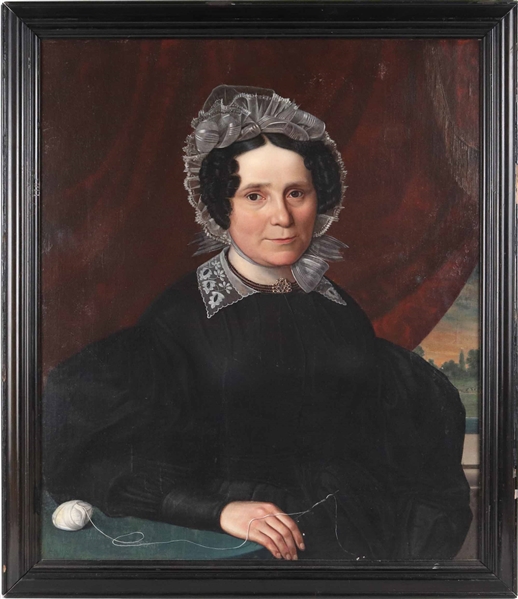 Oil on Canvas, Portrait of a Lady with Thread