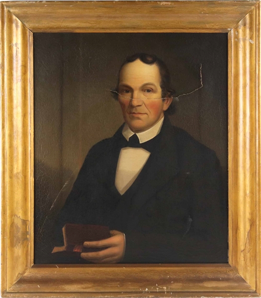 Oil on Canvas, Portrait of a Gentleman with Book