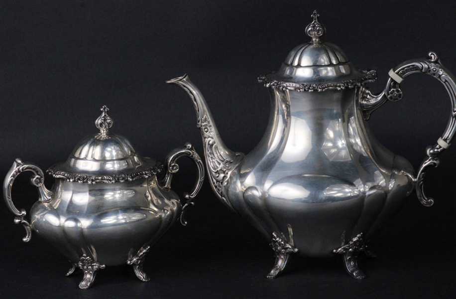 Reed and Barton Sterling Silver Teapot and Sugar 