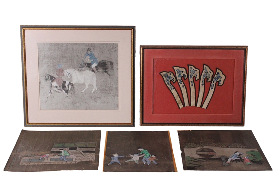 Chinese Painting of Horses and Riders
