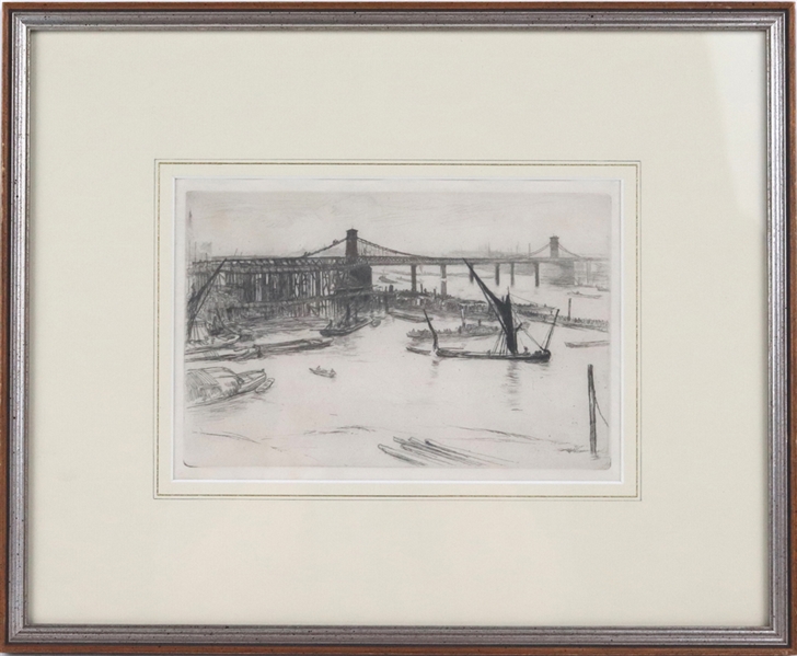 James Whistler, Etching, Old Hungerford Bridge