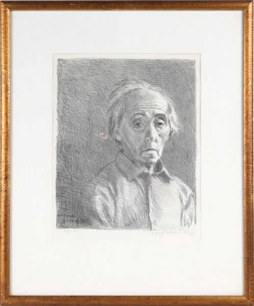 Raphael Soyer, Lithograph, Self Portrait