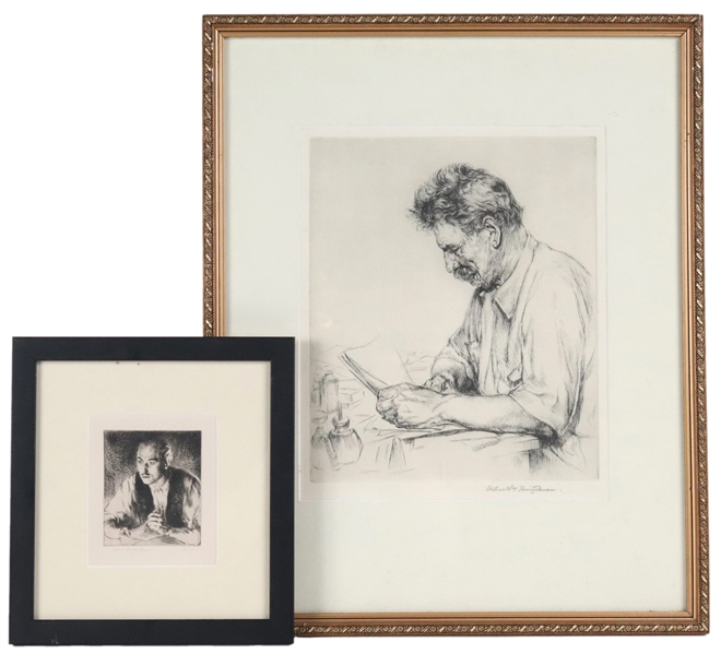 Two Arthur Heintzelman Etchings, Portraits