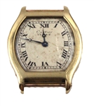 Cartier Gold Tonneau-Shaped Wristwatch