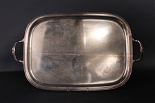 Sterling Silver Doubled Handled Rectangular Tray