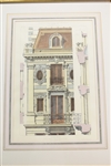 Large French Architectural Print Hotel Prive