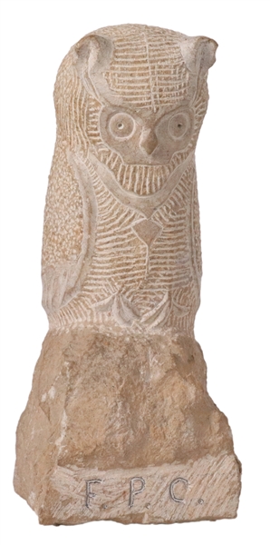 Carved Stone Figure of an Owl