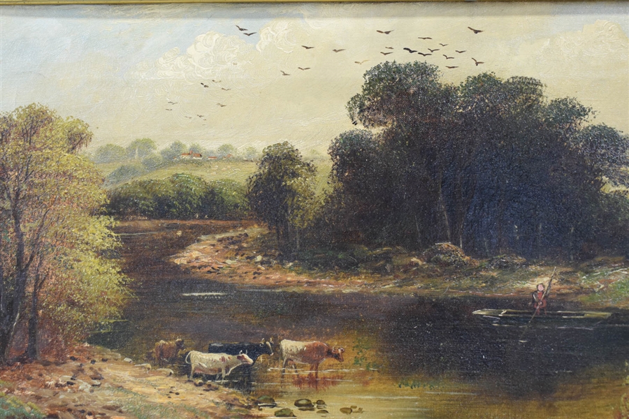 J. Morris, Riverscape with Cows