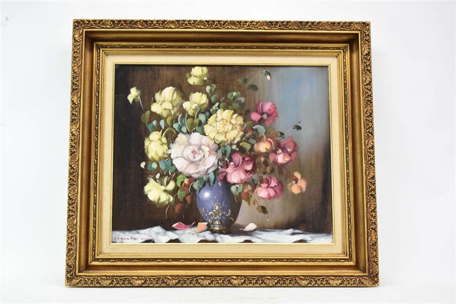 Oil on Canvas, Still Life of Flowers
