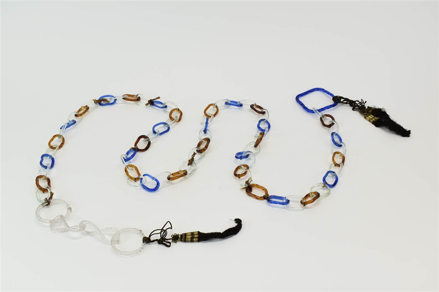 Multi-Color Glass Chain in Blue, Amber, Clear
