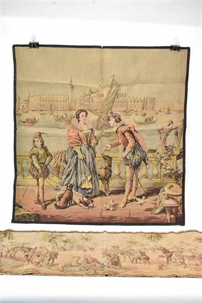 French Tapestry of a Venetian Courting Scene