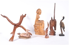 Group of Carved Wooden Objects