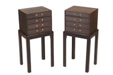 Pair of Modern Ebonized Accent Tables