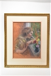Cydney Grossman, Pastel on Paper, Girl at Window