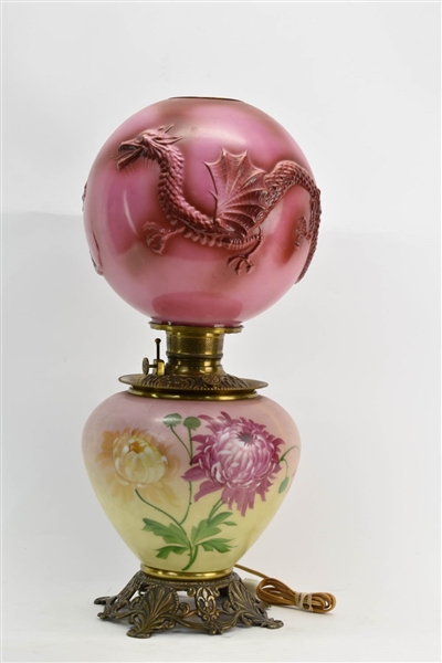 Gone With The Wind Floral and Dragon Lamp