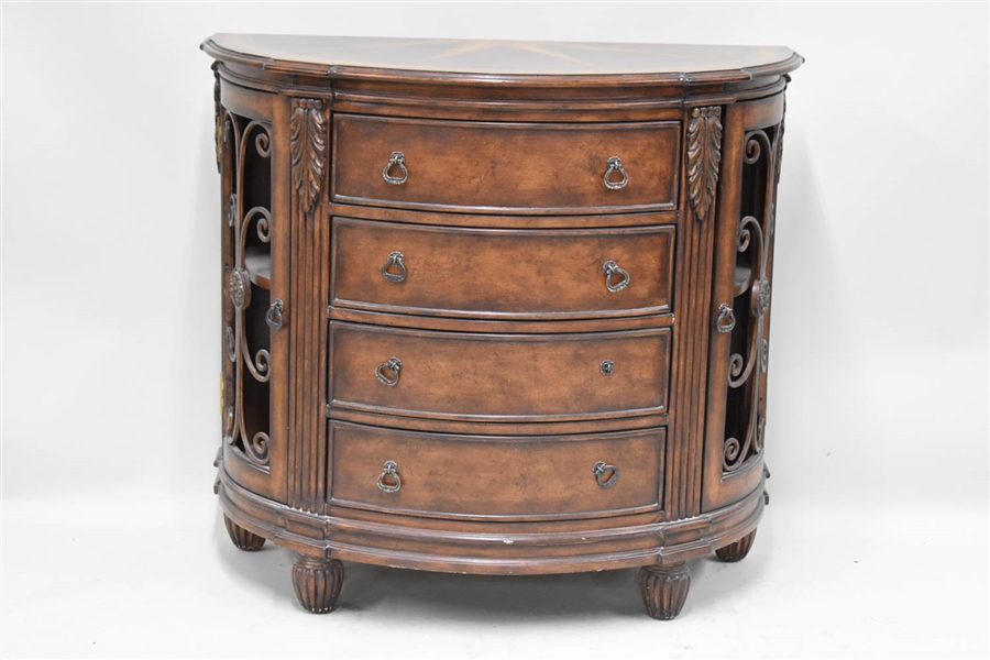 Neoclassical Style Demi Lune Side Cabinet