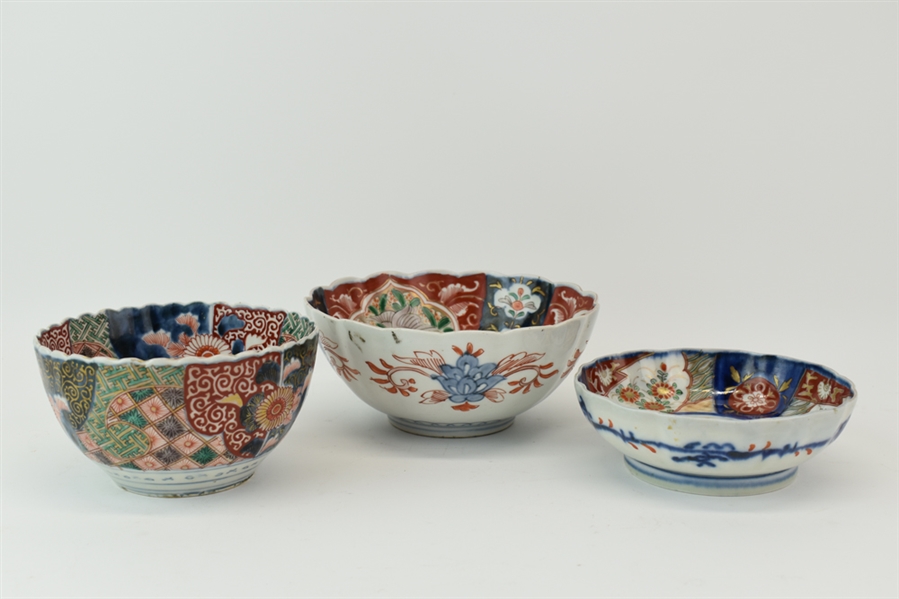 Three Vintage Asian Imari Bowls 