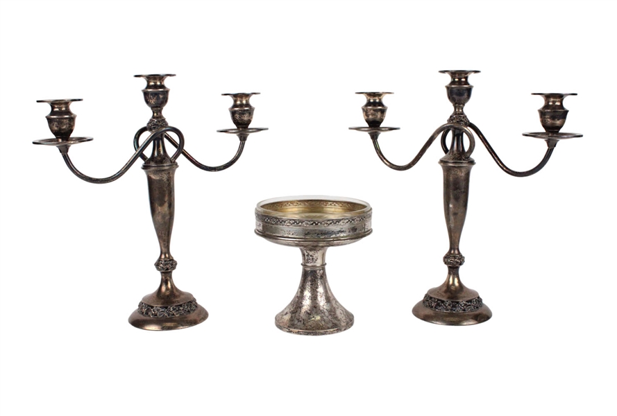 Pair of Sterling Weighted Candelabra 