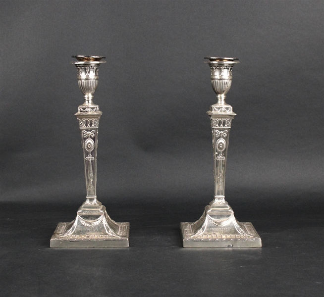 Pair of Edwardian Sterling Silver Candlesticks
