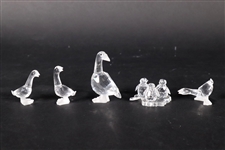 Four Swarovski Crystal Geese Figurines