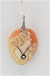 Unframed Vintage Cameo on Sterling Silver Chain
