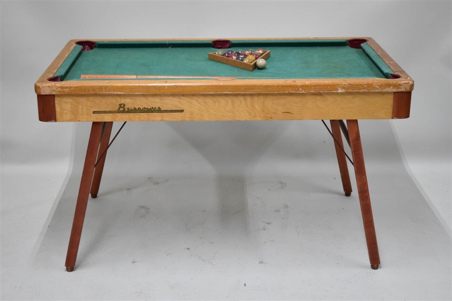 Vintage Burrows Portable Childs Billiards Table