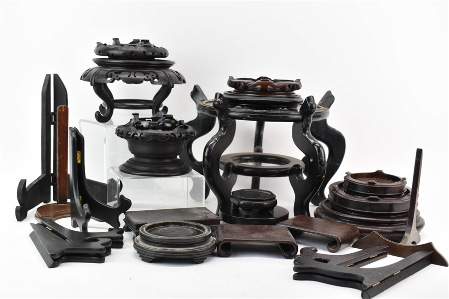 Group of Assorted Hardwood Stands