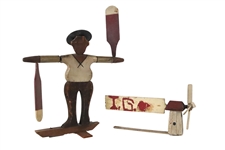 Two Painted and Carved Wood Whirligigs