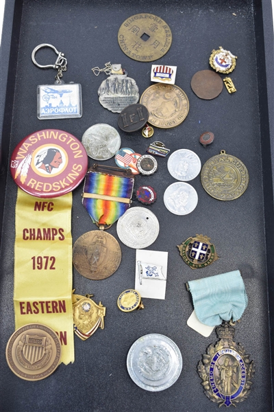 Assorted Vintage Medals, Pins, and Medallions