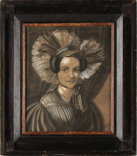 Unknown Artist, Charcoal Portrait of a Woman