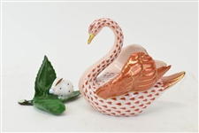 Herend Porcelain Hand Painted Swan