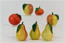 Group of Seven Assorted Glass Art Fruits