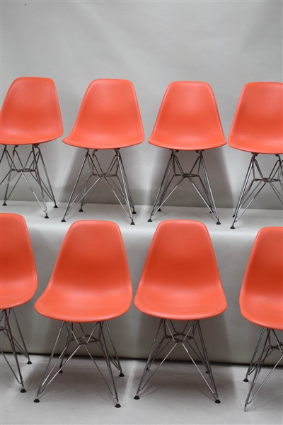 8 Red Herman Miller Charles Eames Office Chairs 