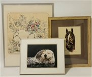 Group of Three Framed Animal Prints