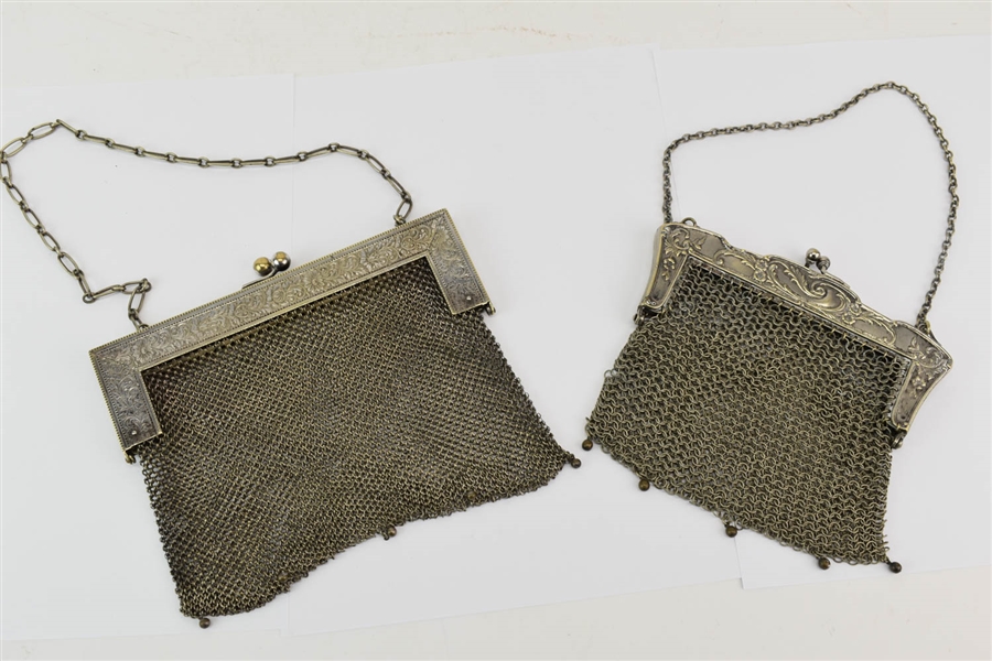 Two Silverplated Ladies Mesh Hand Bags