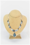 Mexican Sterling Silver and Turquoise Drop Choker