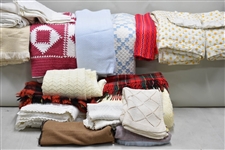 Group of Country Comforters, Quilts and Bedding