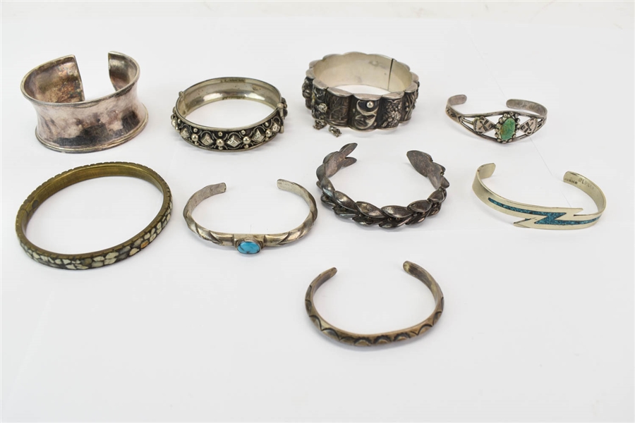 Group of Silver Cuff Bracelets