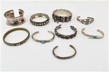 Group of Silver Cuff Bracelets