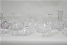 Group of Colorless Glass Serving Articles