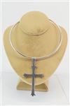 Mexican Sterling Silver Choker with Cross Pendant