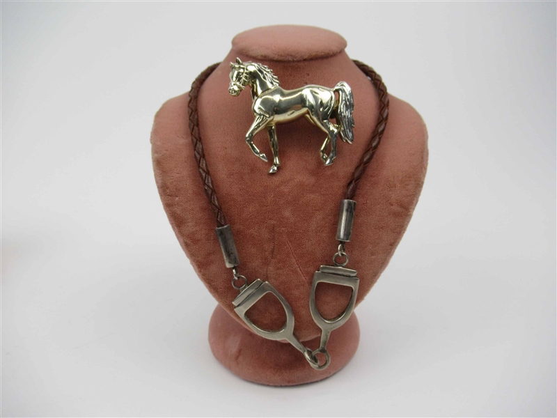Sterling Silver Sculpted Horse Pin