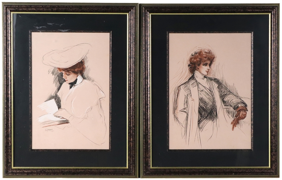 Two Prints of Portraits of Women
