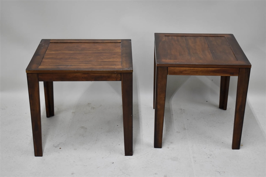 Pair of Dark Stained Occasional Tables