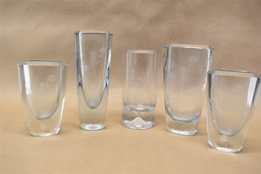 Four Svensk Crystal Vases