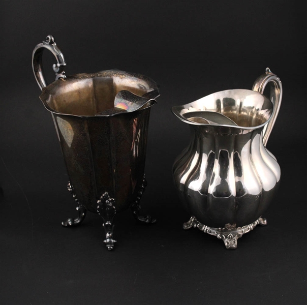 Two Silver Plated Water Pitchers