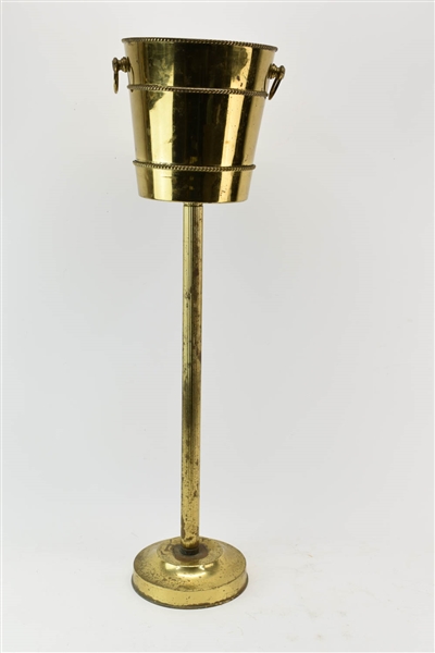 Brass Plated Champagne Bucket and Stand